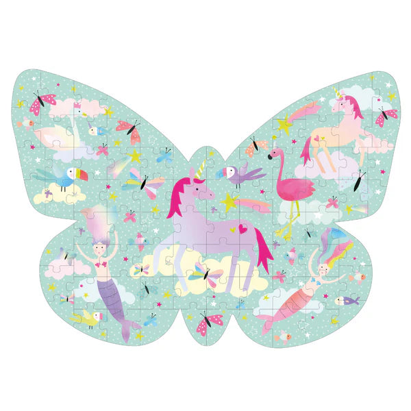 Fantasy 80pc " Butterfly"  Shaped Jigsaw with Shaped Box - Grace and Fox