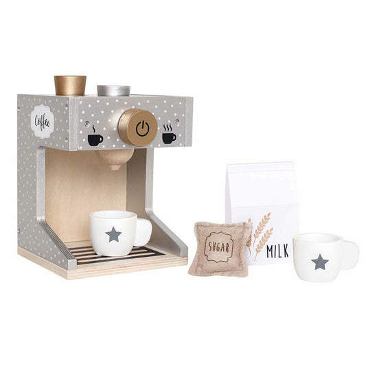 Jabadabado Wooden Coffee Machine - Silver