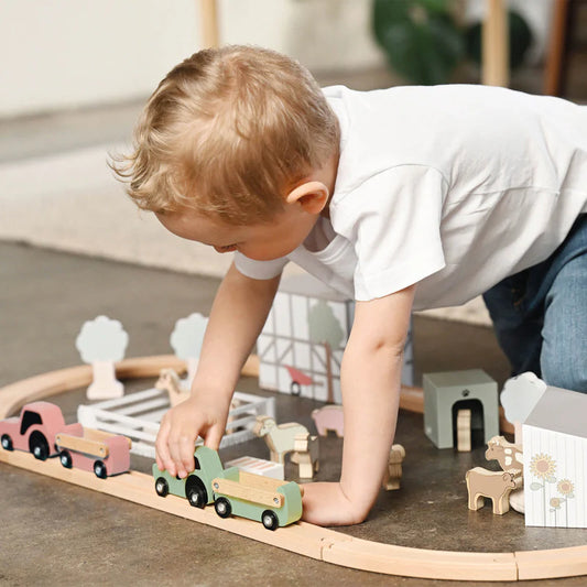 Jabadabado Farm Train Set with Animals