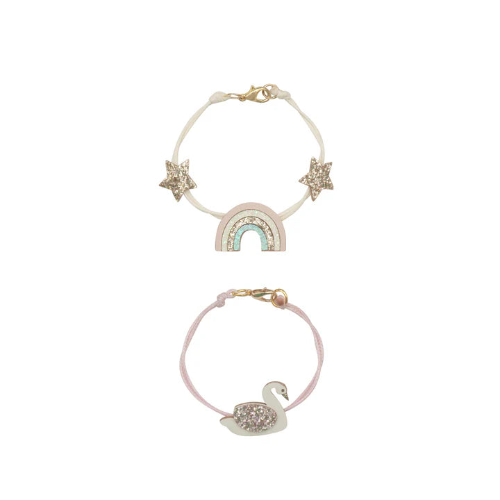 Enchanted Rainbow And Swan Bracelet Set - Rockahula