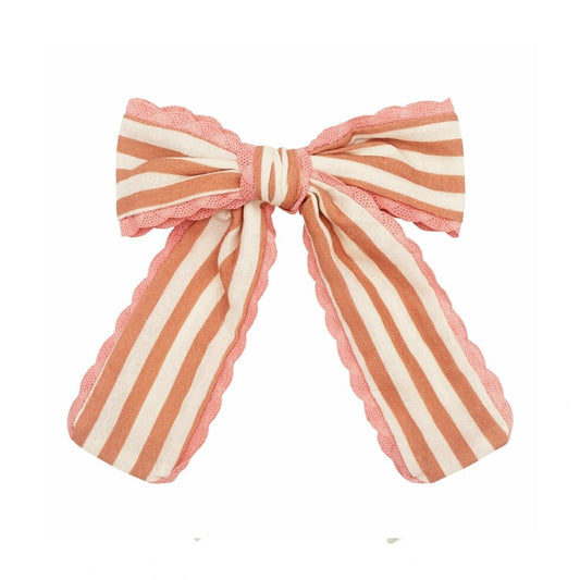 Stripy Scallop Long Bow Hair Clip - Rockahula