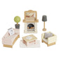 Le Toy Van Wooden Dolls House Furniture Set - Living Room