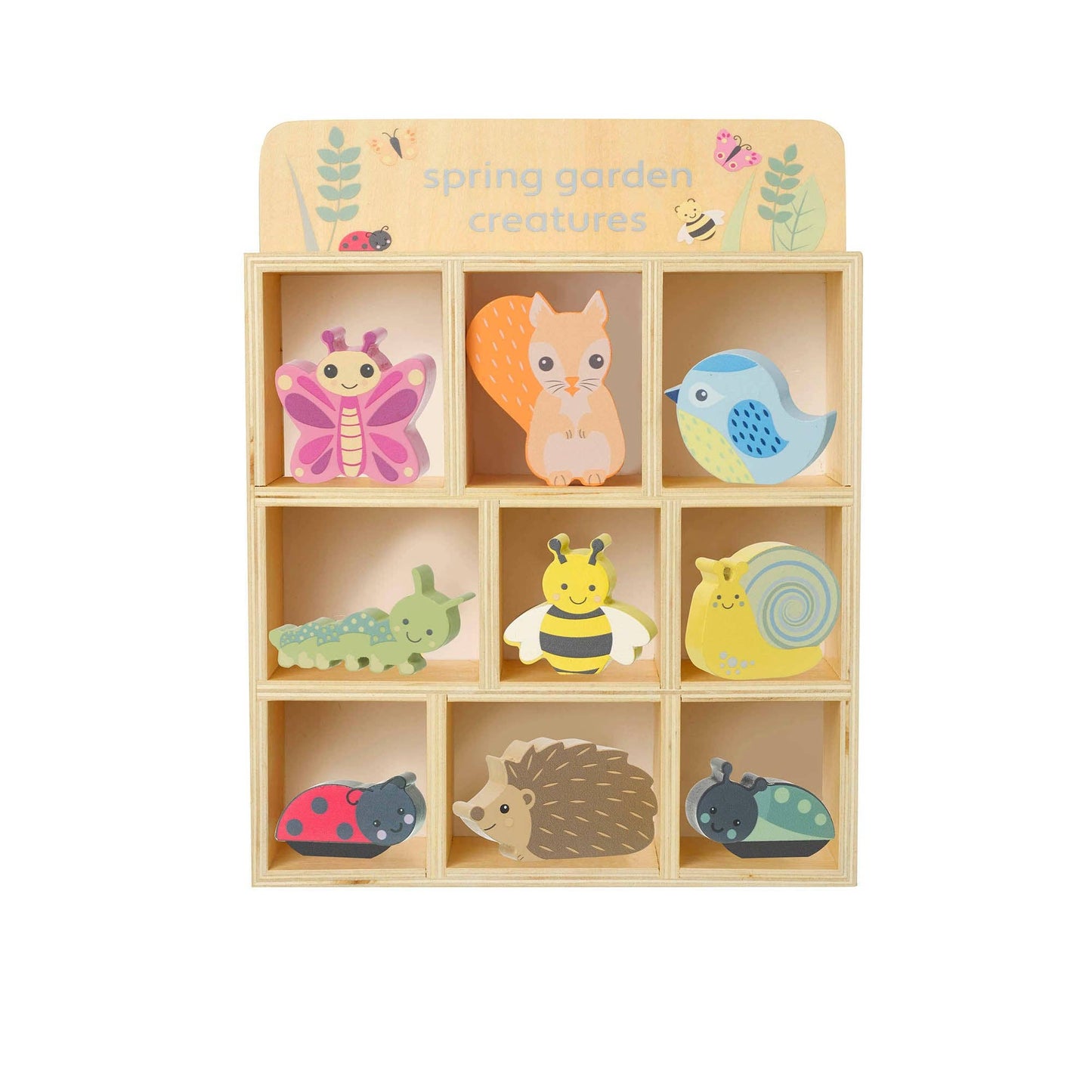 Orange Tree Toys - Spring Garden Wooden Creatures & Shelf