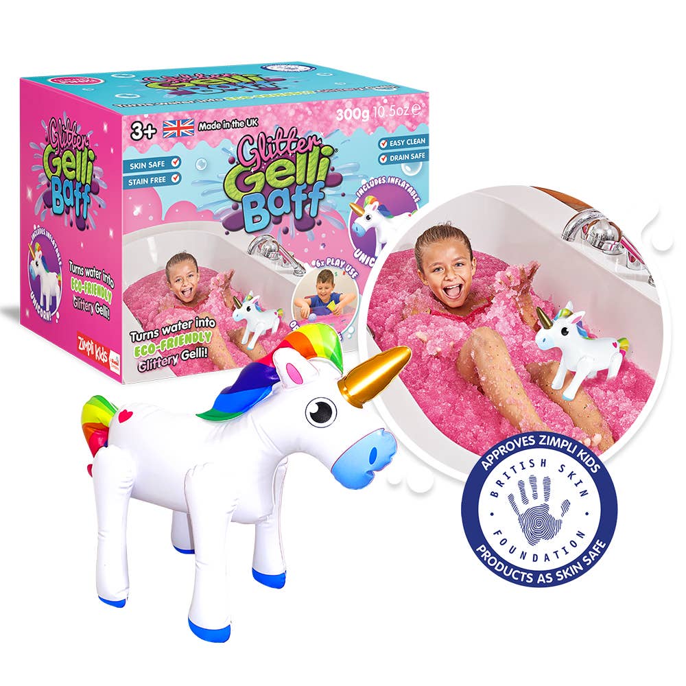 Zimpli Unicorn Glitter Gelli Baff With Inflatable Unicorn