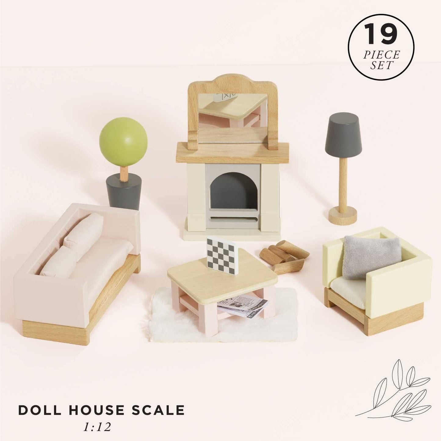 Le Toy Van Wooden Dolls House Furniture Set - Living Room