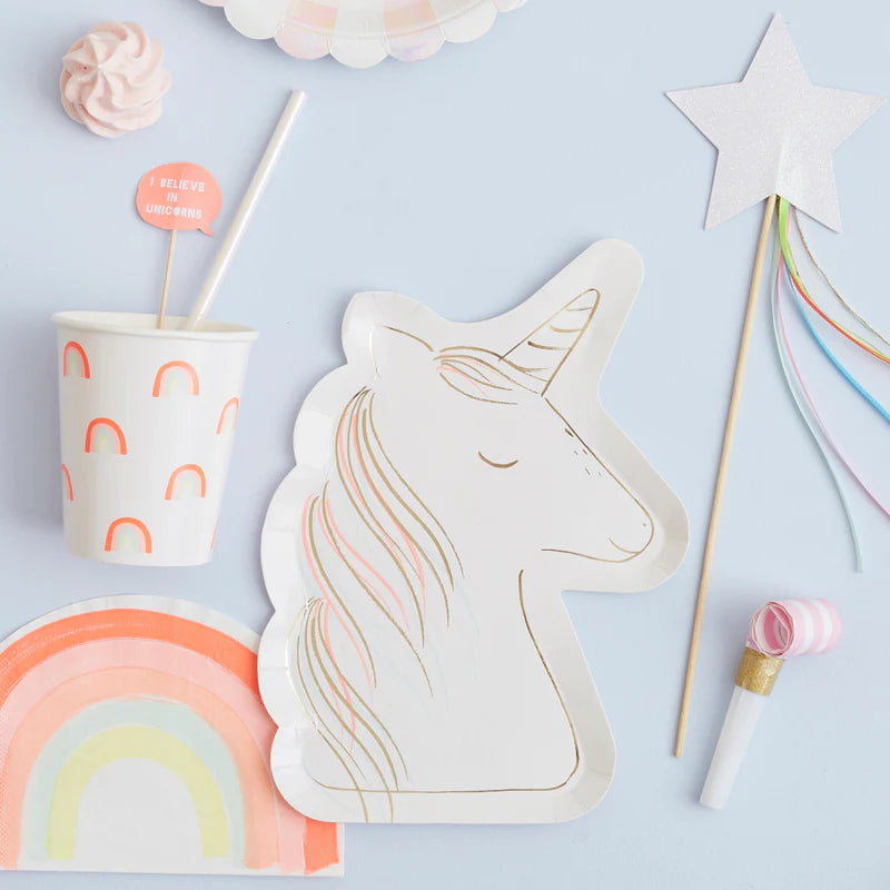 Magical Unicorn Plates (x 8) by Meri Meri