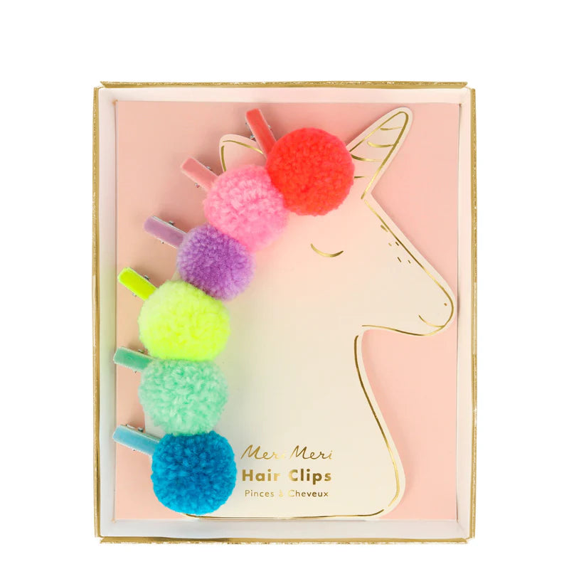 Pompom Unicorn Hair Clips By Meri Meri