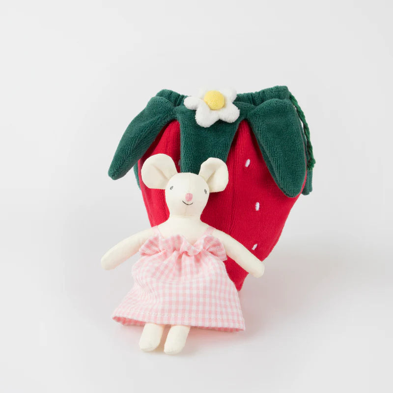 Strawberry Mouse Mini Doll By Meri Meri