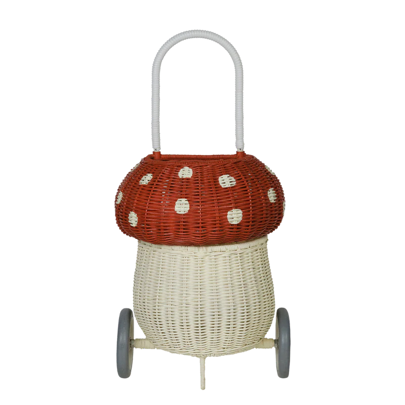 Rattan Mushroom Luggy - Red - Grace and Fox