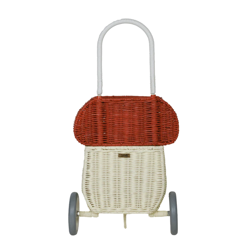 Rattan Mushroom Luggy - Red - Grace and Fox