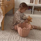 Olli Ella Rattan Tulip Basket - Seashell Pink