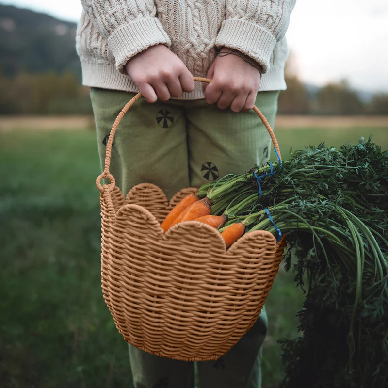 Rattan Tulip Basket - Natural - Grace and Fox