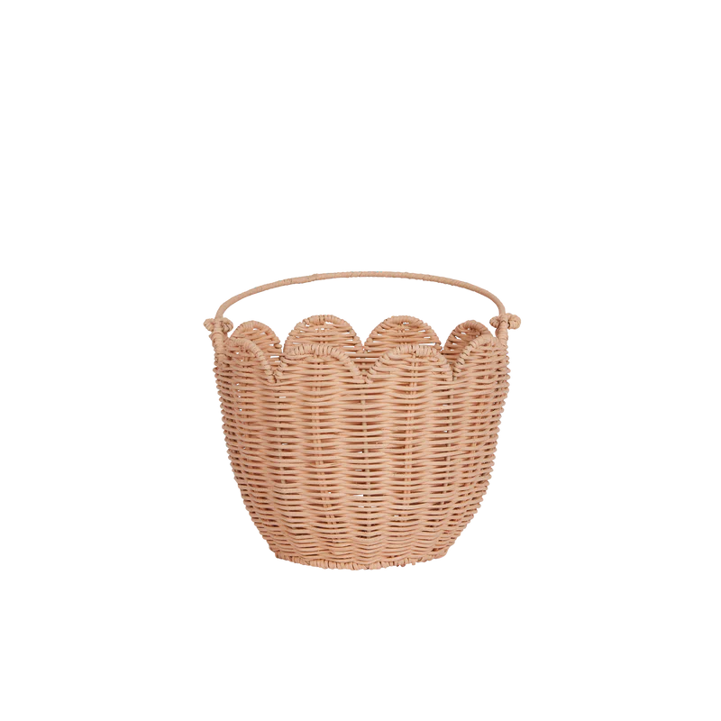 Rattan Tulip Basket - Seashell Pink - Grace and Fox