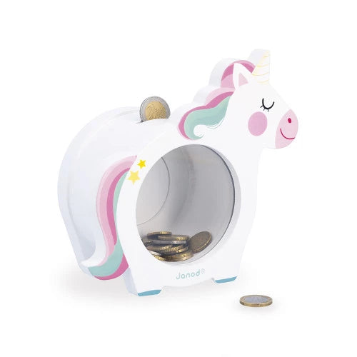 Janod Wooden Unicorn Money Box